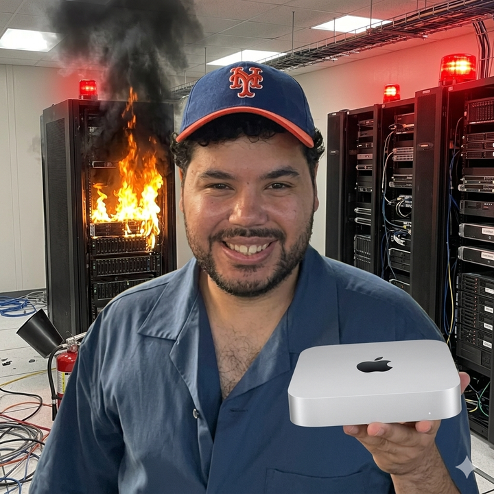 A lighthearted take on the 'This is Fine' meme for my homelab blog.